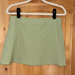 Princess Polly Green Checkered Mini Skirt